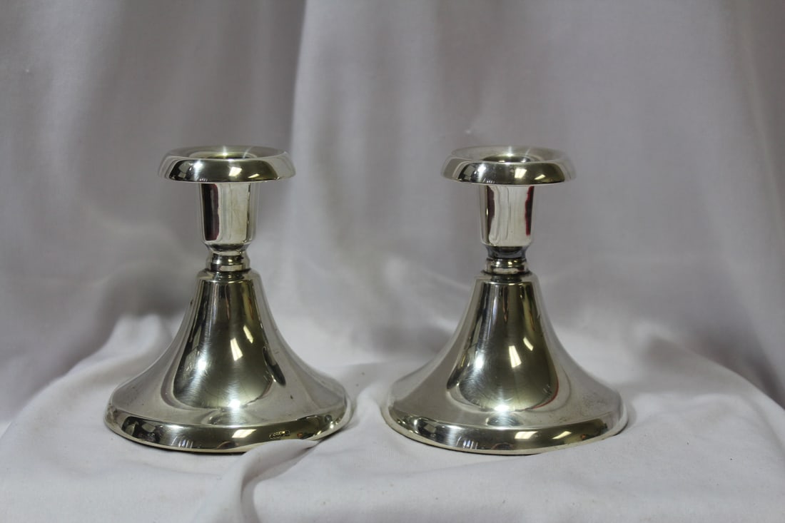 A Pair of 800 Silver Candle Holders (1 of 4)