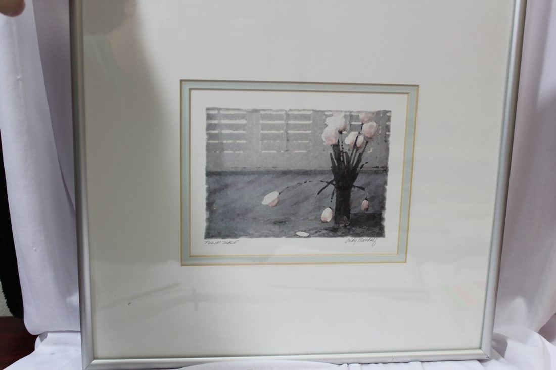 A Judy Mandolf Print: framed - overall= 13 1/2" x 12 1/2"