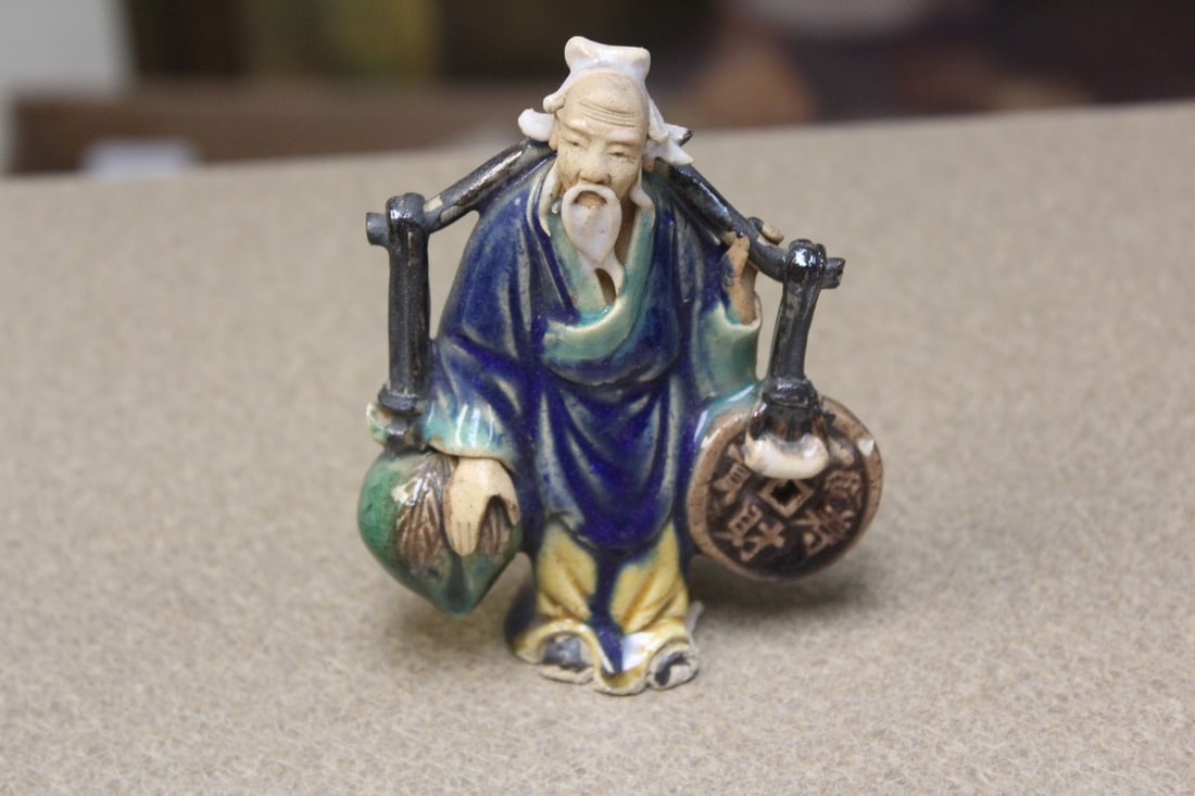 Antique/Vintage Chinese Mudman: marked "China" - please check images out for conditioning - 4" tall