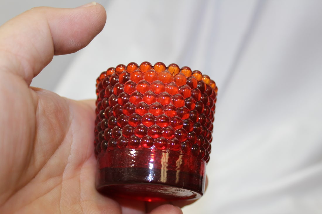 A Ruby Red Glass Cup - 5