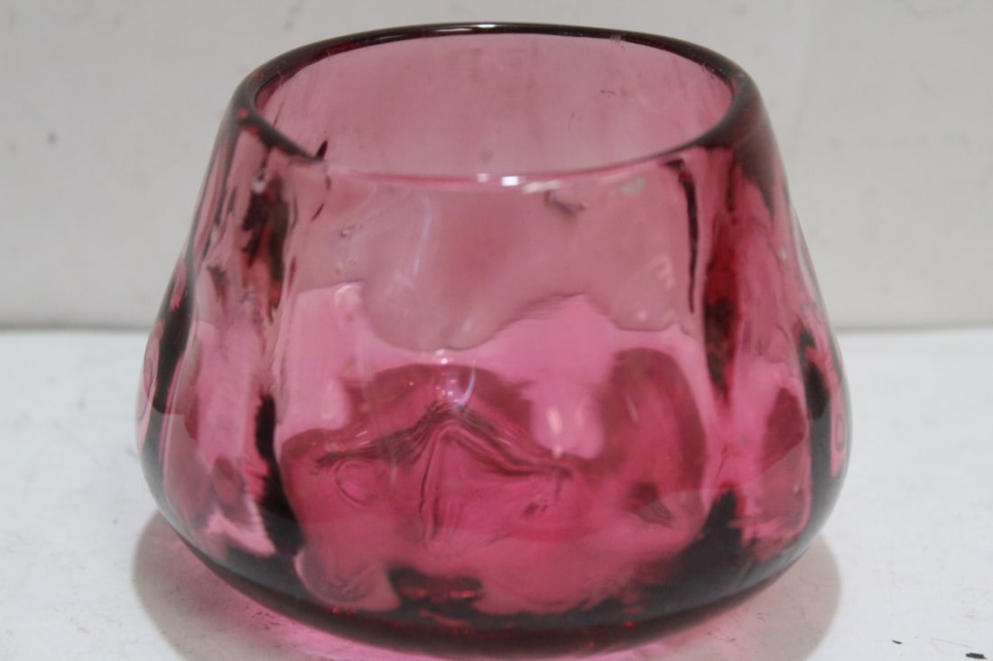 A Cranberry Glass Sugar Container (1 of 6)