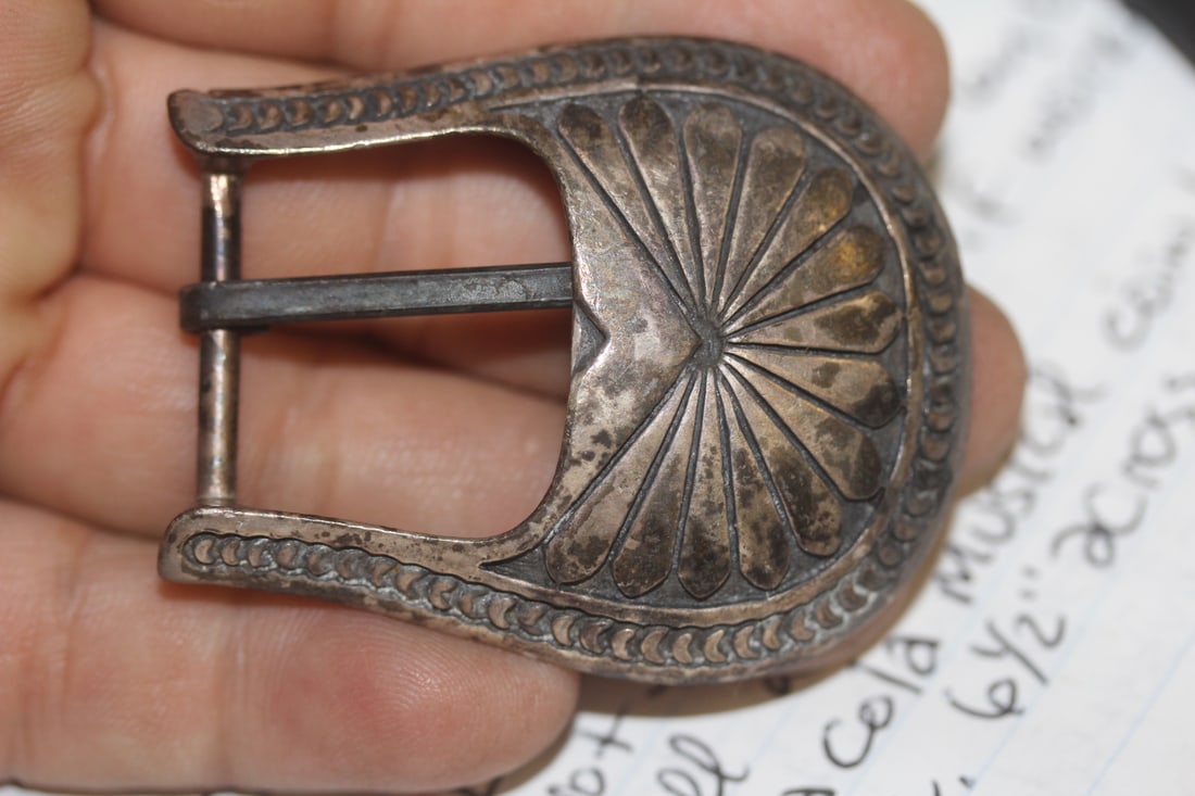 Marked Sterling Belt Buckle: marked 925 - possibly Native American