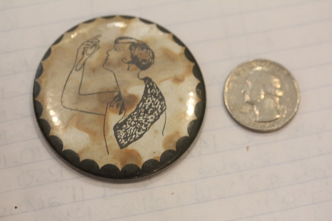 Vintage Risque Celluloid Mirror - 3