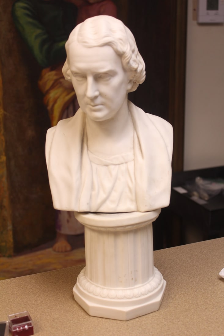 Rare Parian Robinson and Leadbeater Figure: 19th century - signed - 16 3/4" tall - please note: one rim chip on the back as shown - still and extraordinary piece