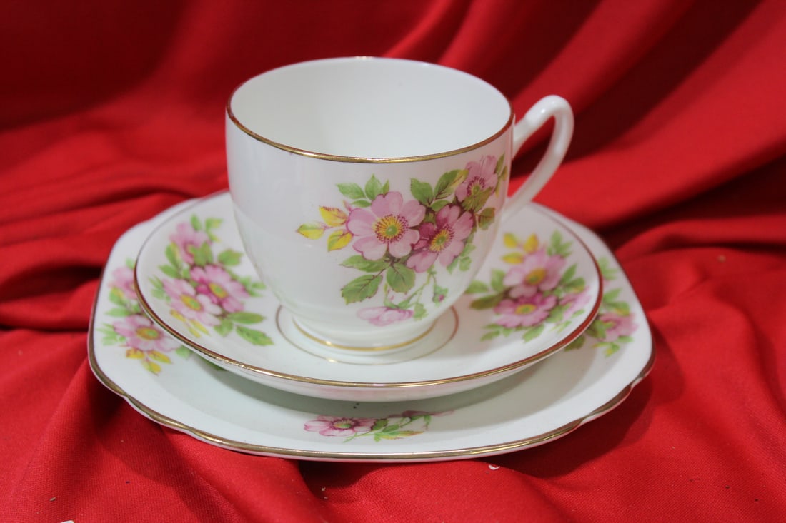Set of 3 Duchess Cup, Saucer and Bread Plate: cup= 2 3/4" tall
