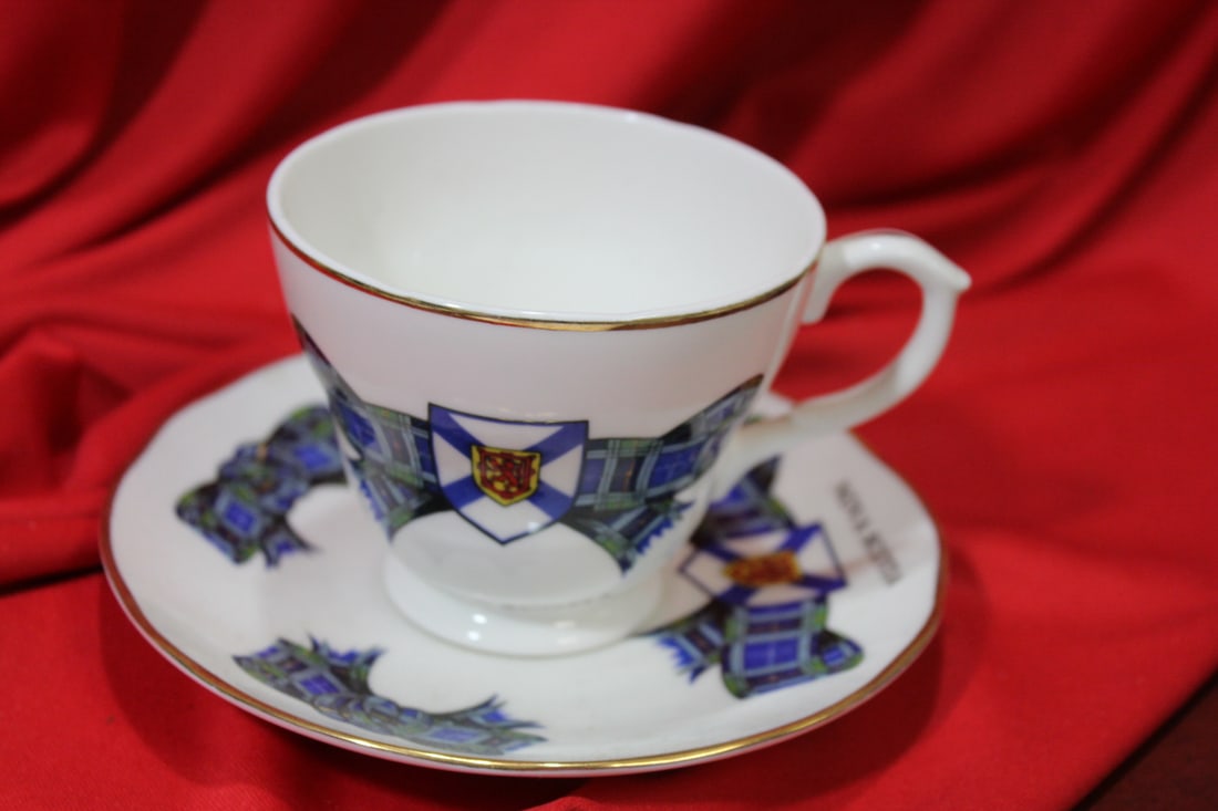 A Rare Crown Warwick Nova Scotia Cup and Saucer: cup= 2 7/8" tall