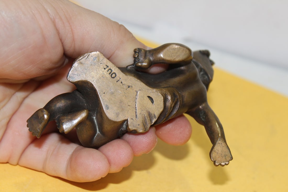 A Signed Solid Bronze Baby Figure - 4