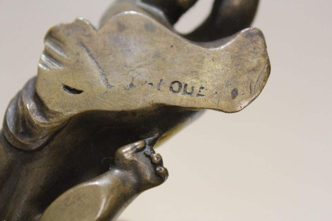 A Signed Solid Bronze Baby Figure - 7