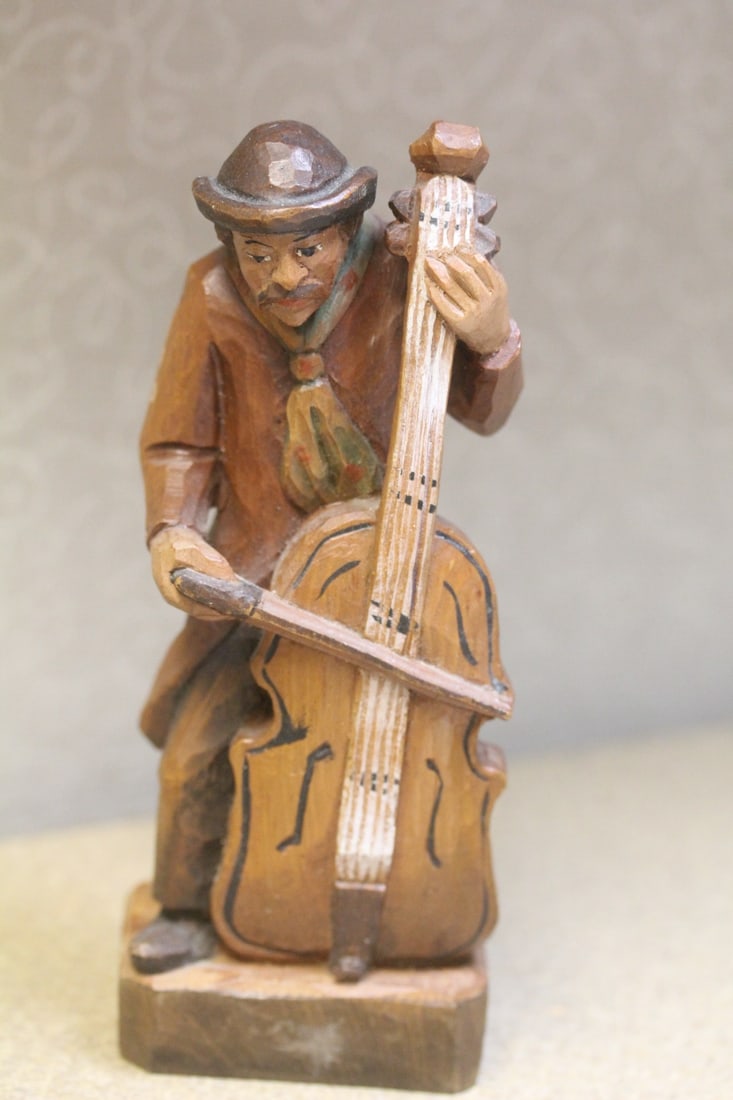 Carved Wooden Figurine: pencil signed - 6 3/8" tall - nice detail