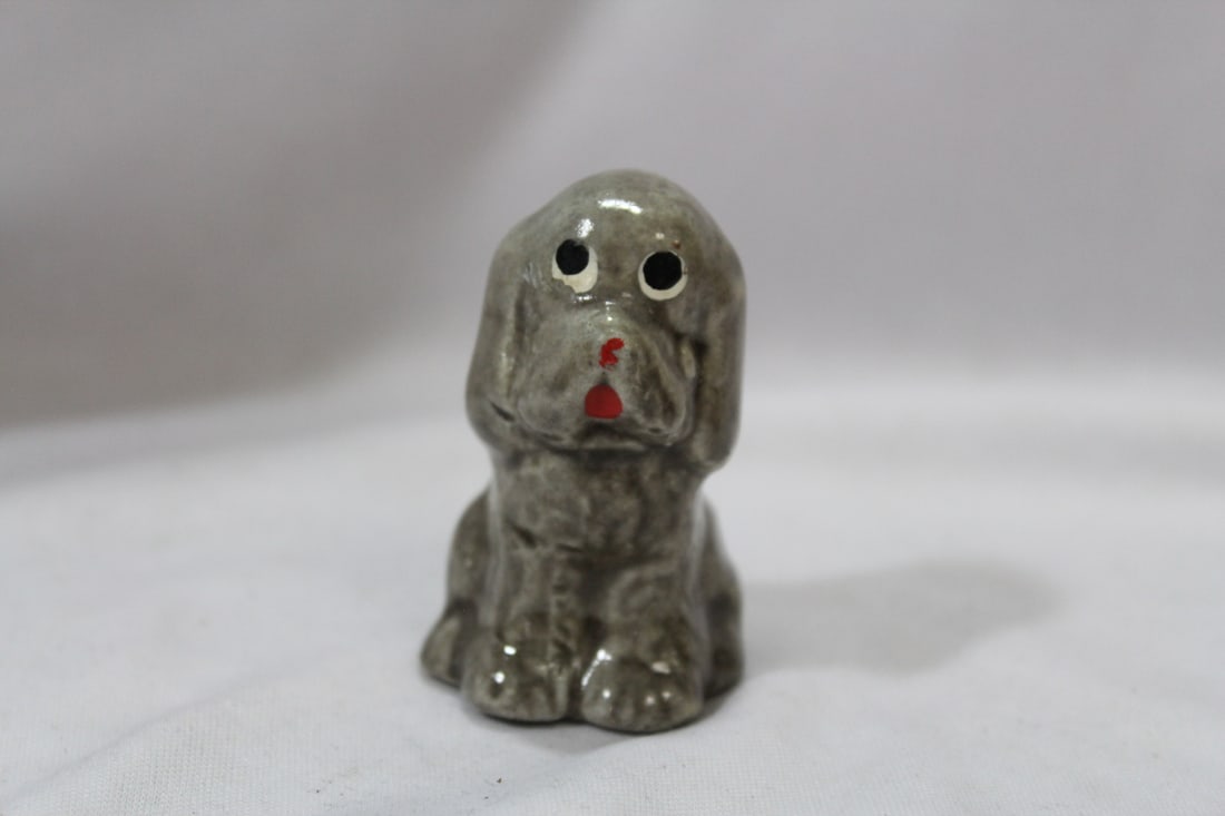 A Ceramic Dog: 2 1/4" tall