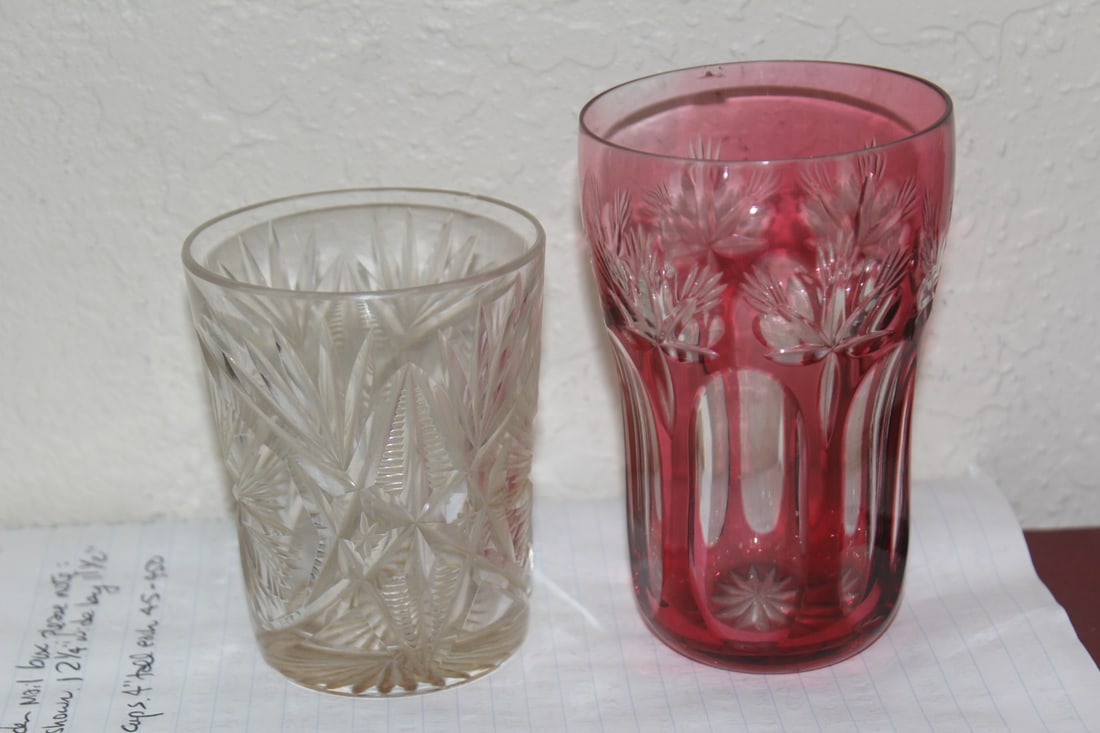 Lot of 2 Cut Glass Cups (1 of 9)