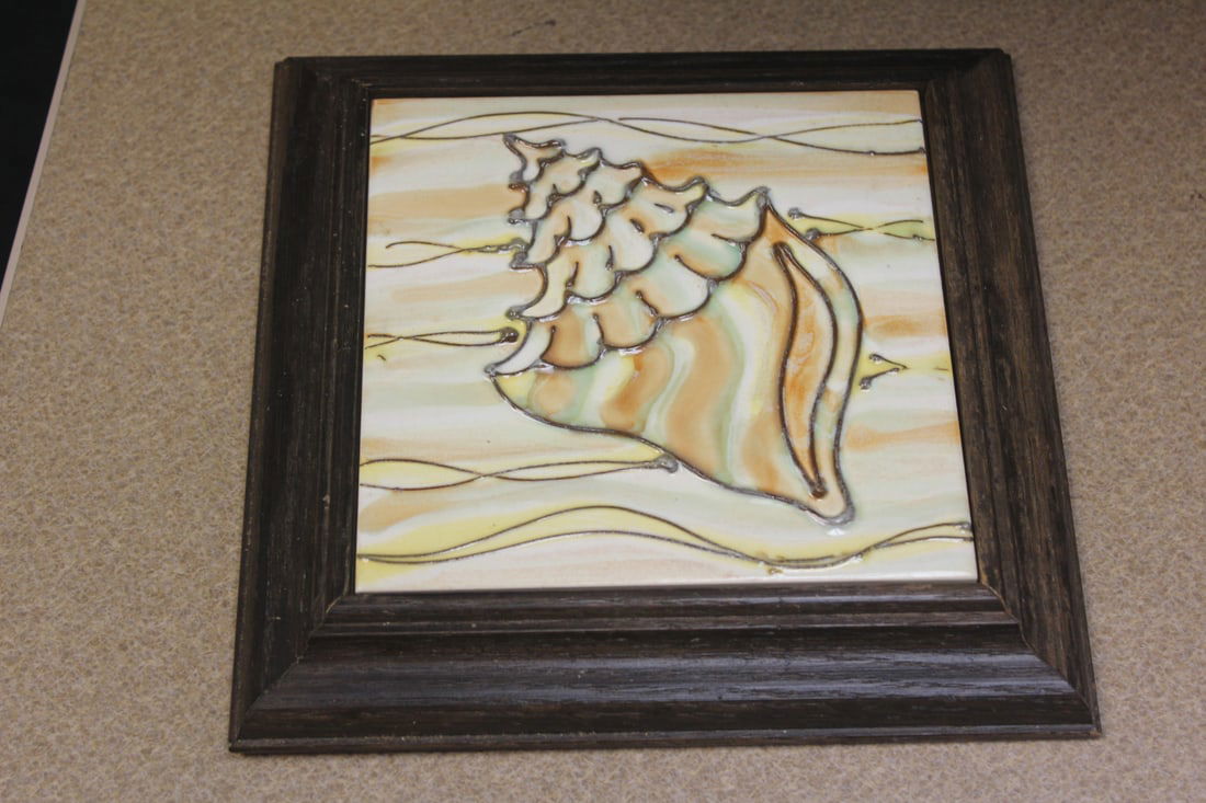 Framed Harris Strong Tile: highfiring - with COA - overall= 8 1/2" x 8 1/4"