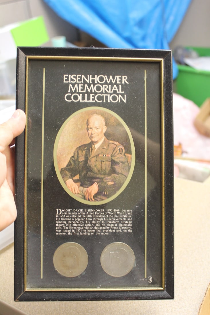 Eisenhower Memorial Collection Coins: framed - two coins set - clad