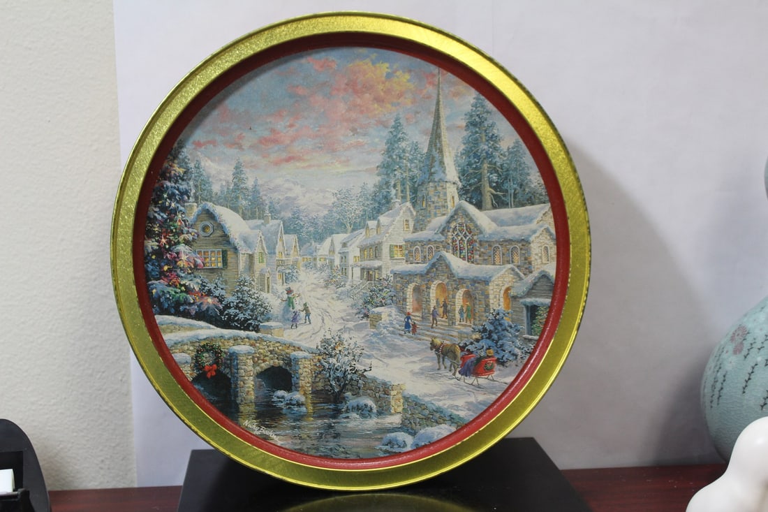 An Original Gourmet Tin Can: 13" in diameter - please note: one dent on bottom rim