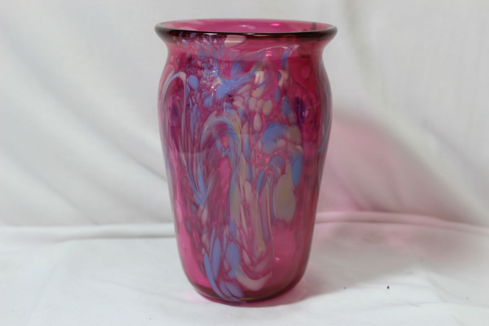 An Artglass Vase: Signed and dated 1991 - 7 1/4" tall