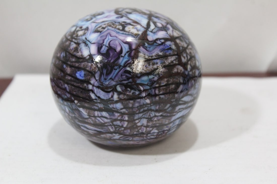 A Signed Paperweight: signed: David Atkinson RMAG - Limited edition 10/96 - 3 inches across