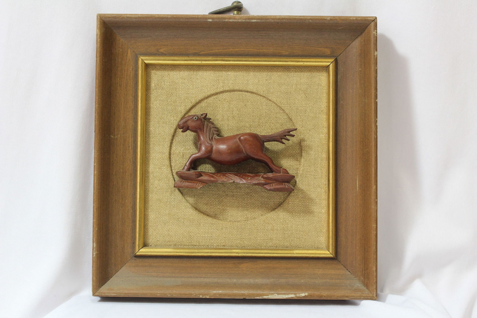 A Chinese/Oriental Framed Wooden Horse (1 of 5)
