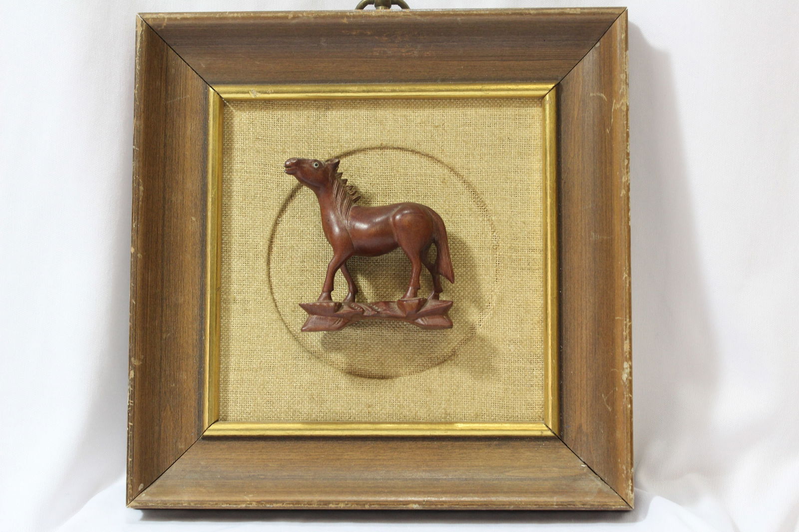 A Chinese/Oriental Framed Wooden Horse (1 of 6)