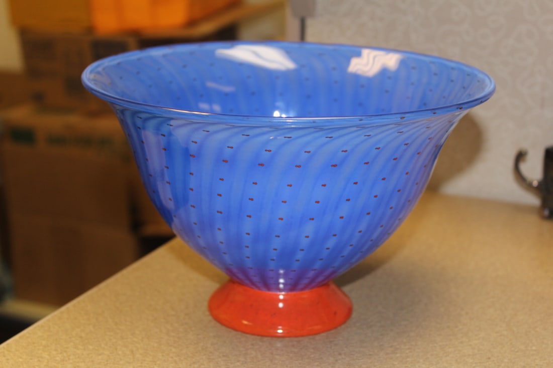 Rare Signed Footed Bowl: signed: Tranjo-Jan-Erik Ritzman and Sven-Ake Carlsson - 9 3/8" in diameter and 6" tall