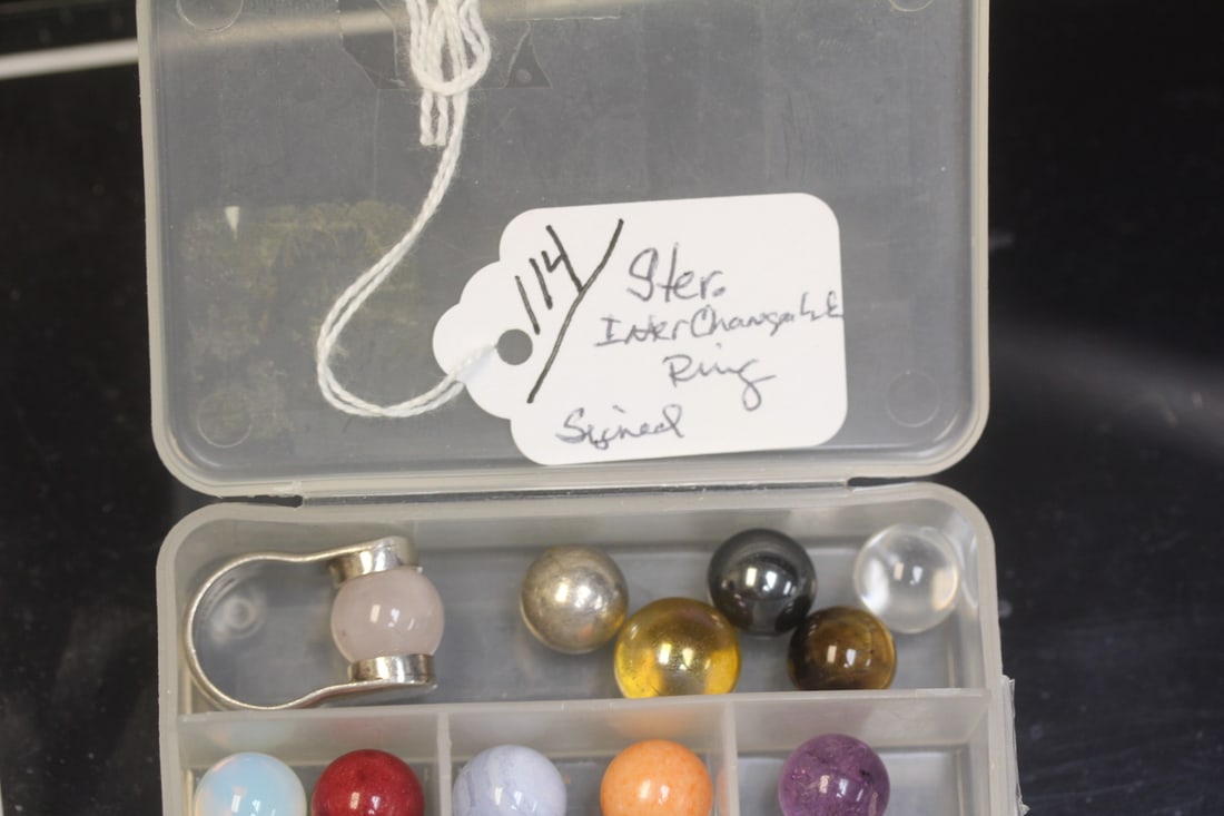 Signed Sterling and Gemstone Ring - 2