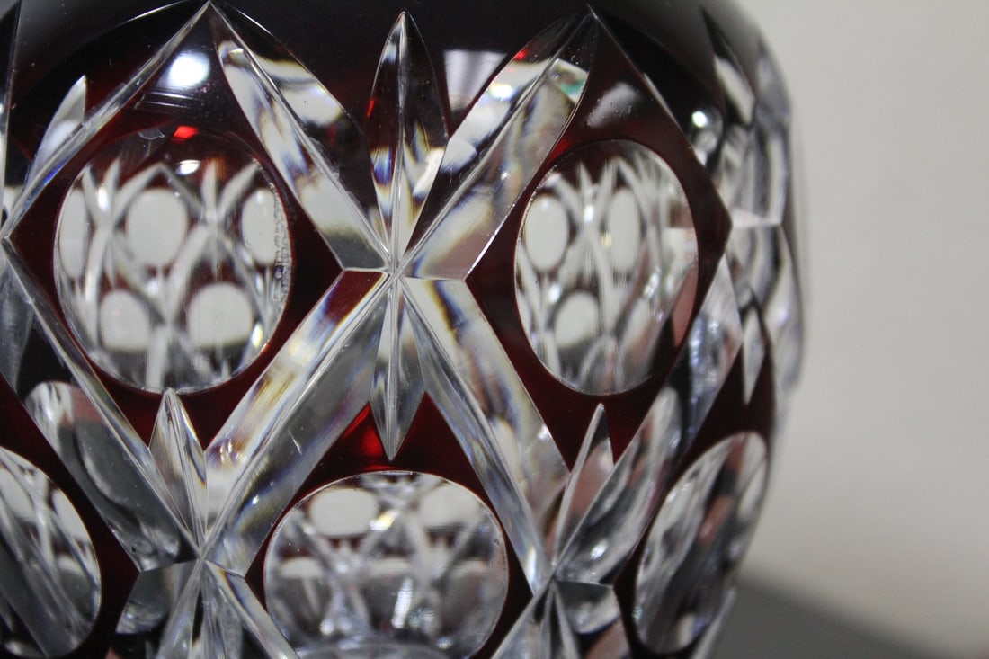 A Ruby Red Cut Glass Vase - 2