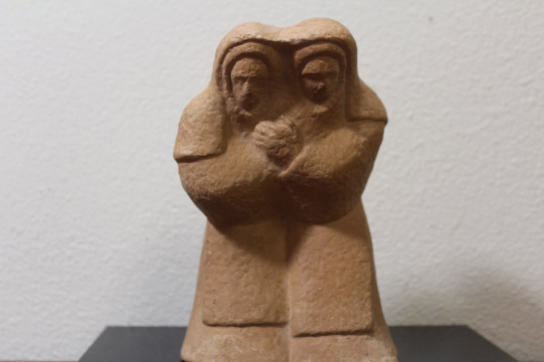 A Rare and Import Obican Clay Sculpture: 8 inches tall - most likely Jovan Obican, but you are the final judge