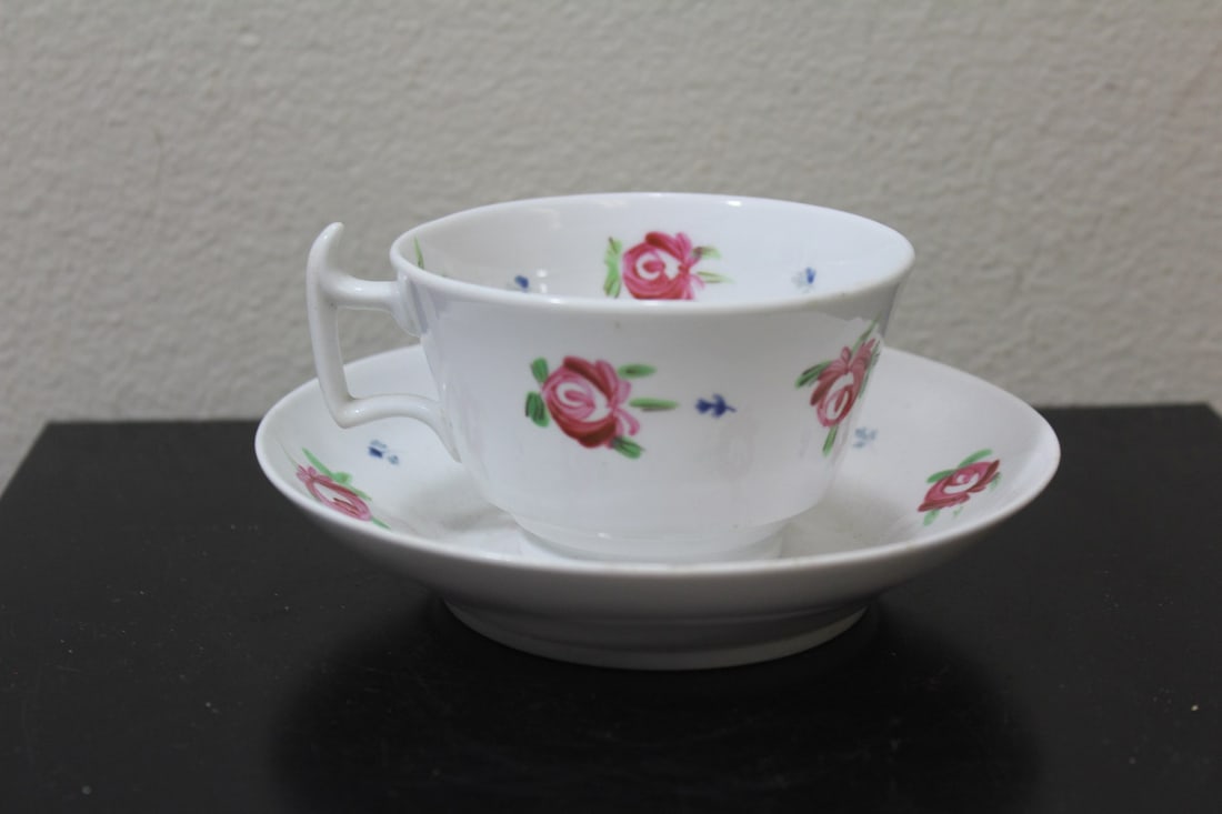 A Vintage/Antique Cup and Saucer: possibly Chinese export - saucer= 5 1/2" in diameter