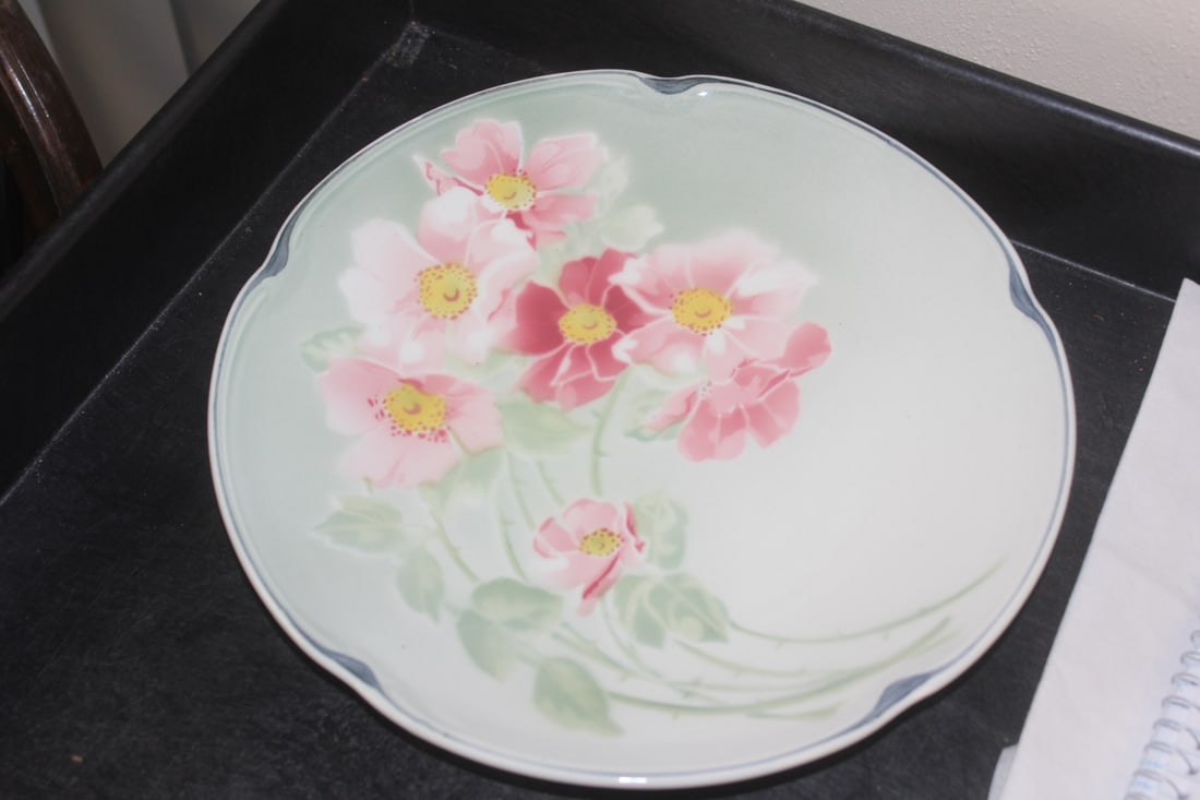 France Porcelain Floral Plate: 10" in diameter