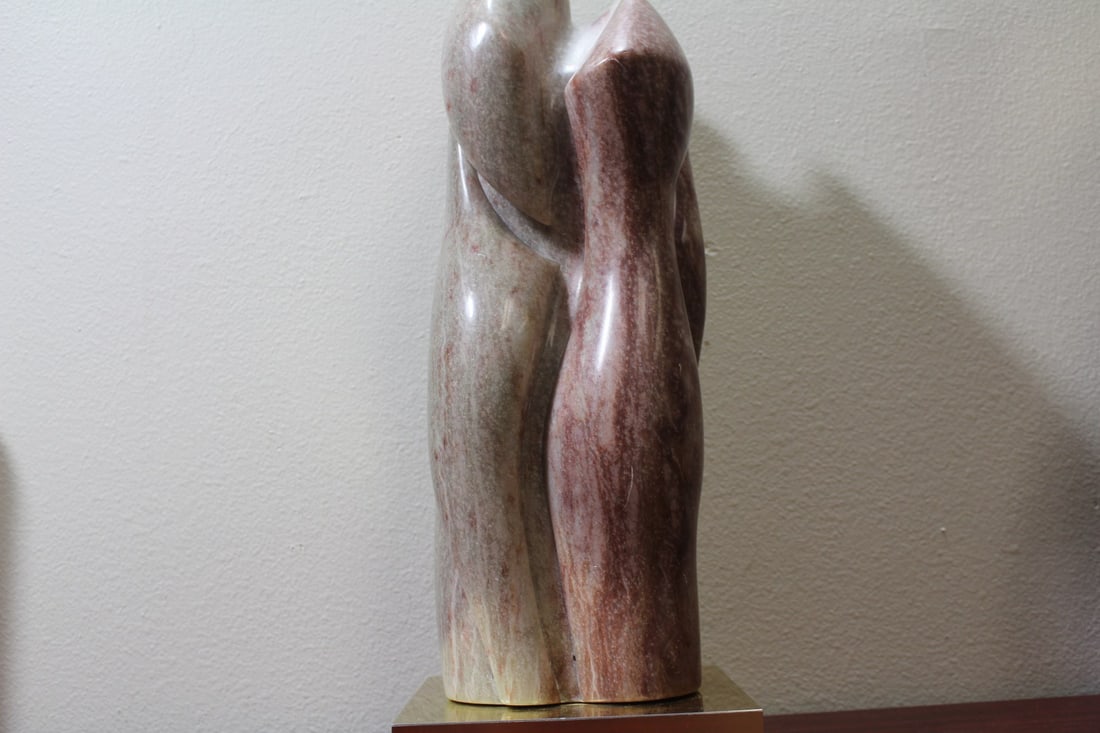 A Signed Marbel Bust on Metal Base: 19 1/4" tall