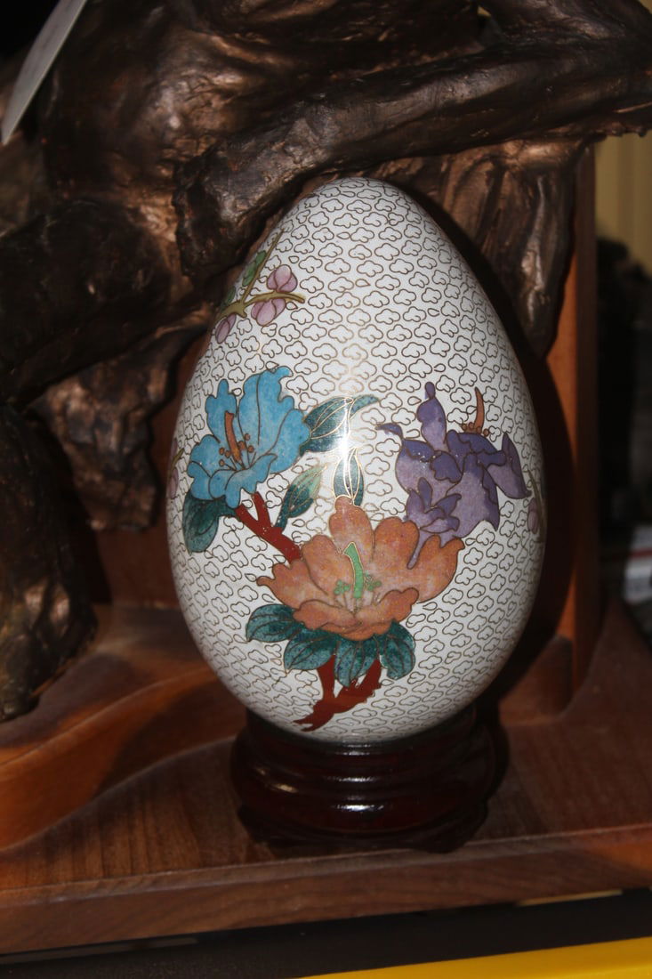 Chinese Cloisonne Egg with Stand (1 of 6)