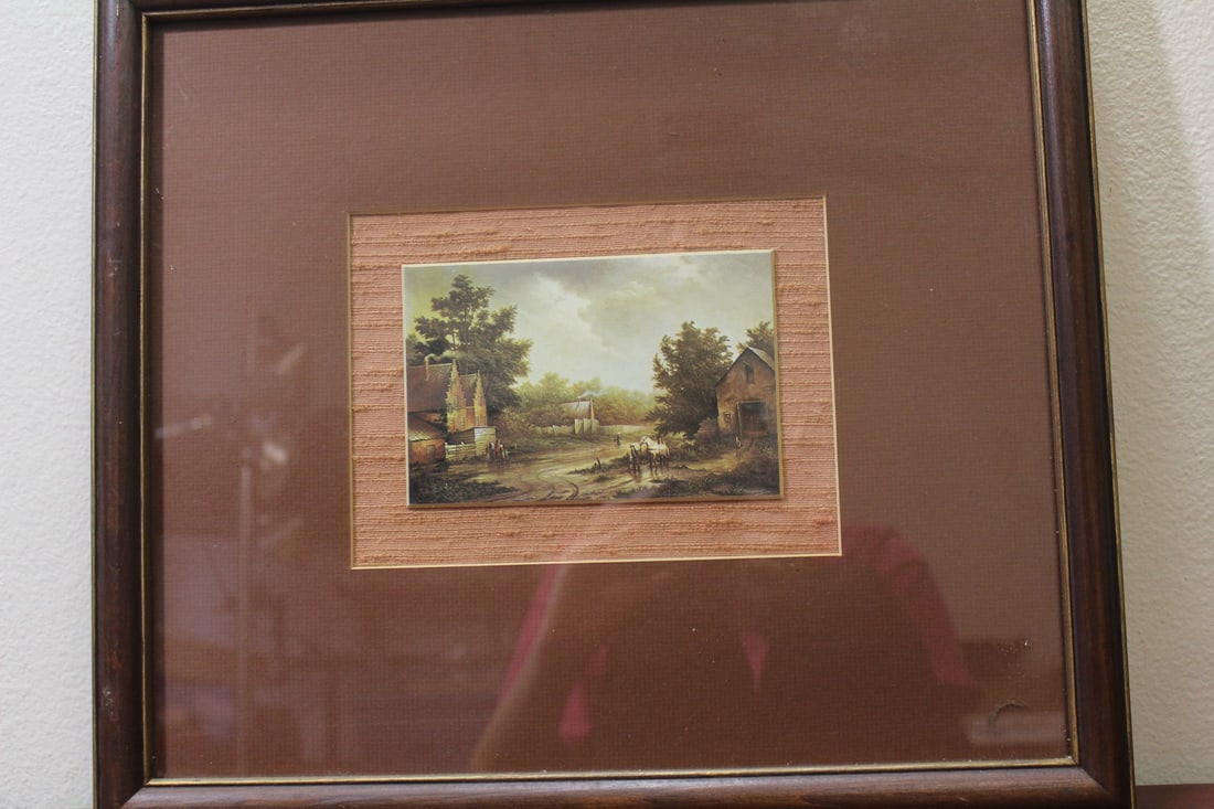 A Framed Print: sight= 6" x 4" - overall= 16 1/4" x 14 1/4"