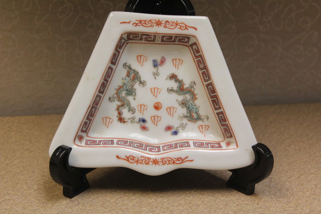 Signed Chinese Tray: 5 7/8" wide