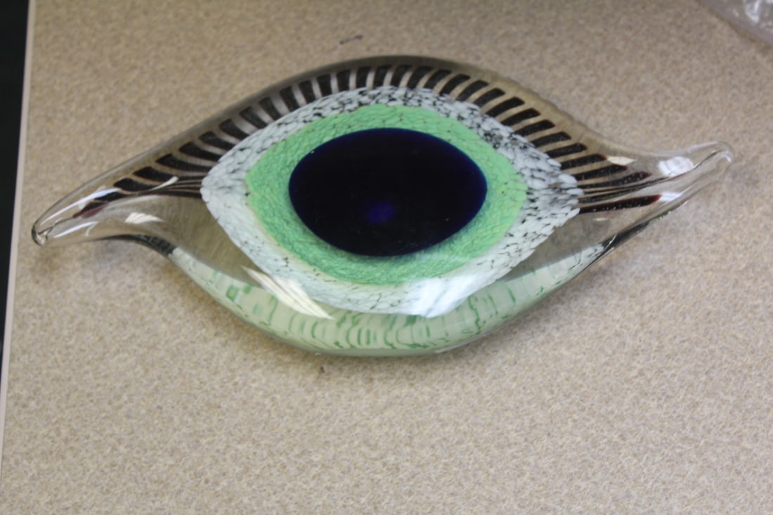 Large, Art Glass Eye: 10 1/2" across