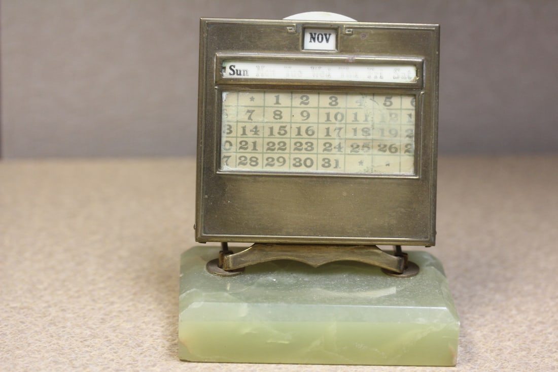 Antique Celluloid and Onyx Calander (1 of 4)