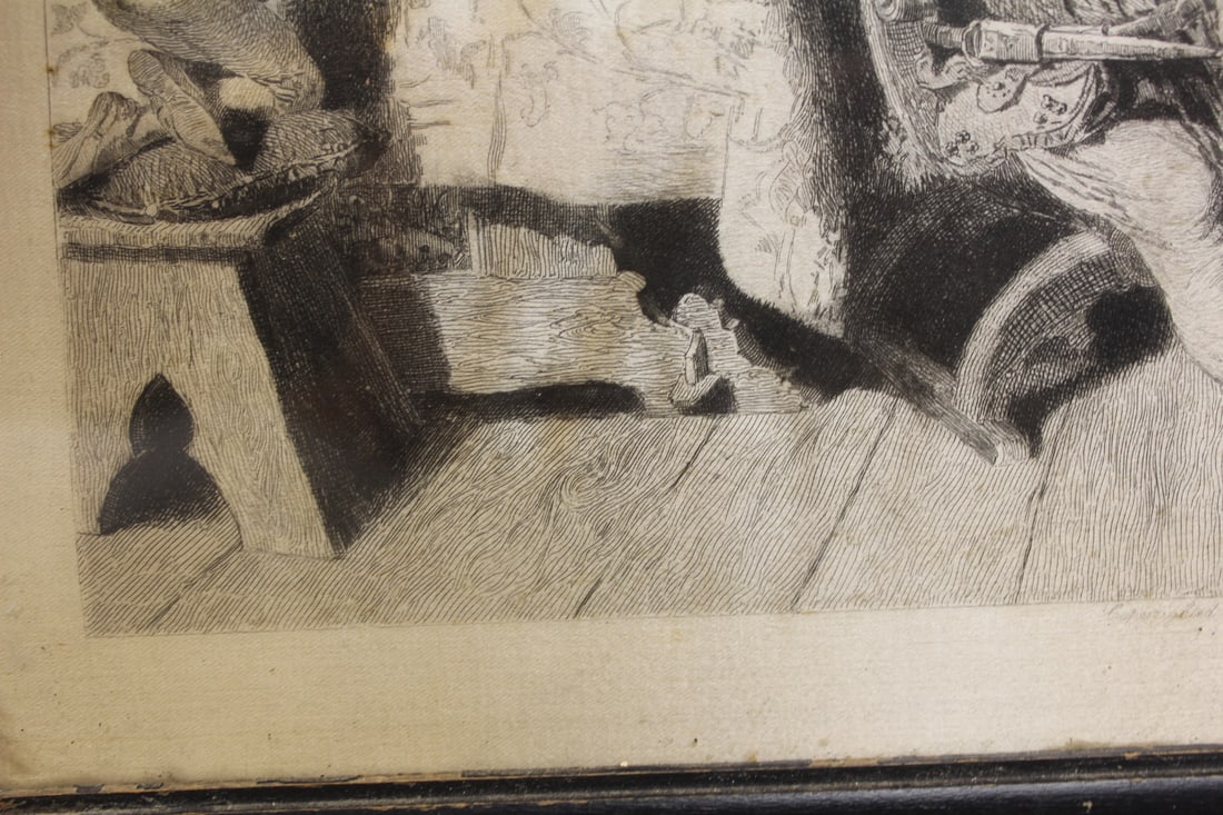 Dated 1885 Etching on Silk - 4