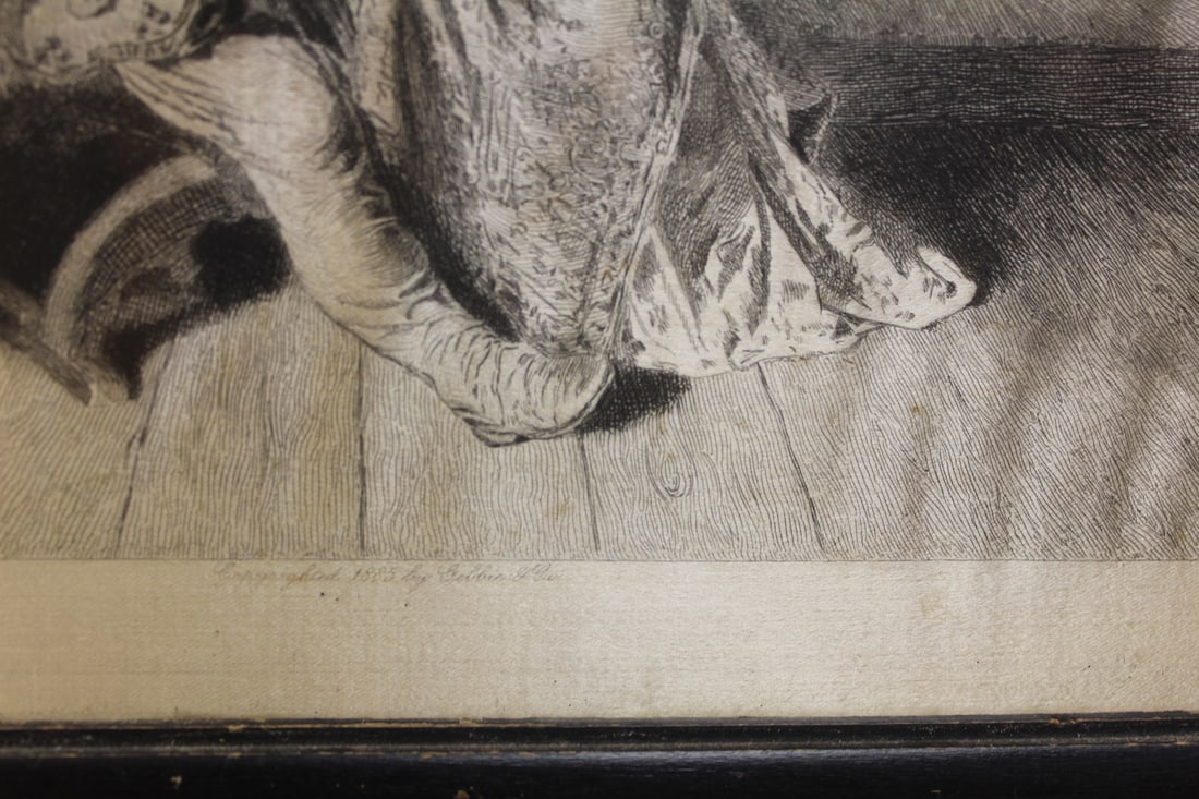 Dated 1885 Etching on Silk - 5