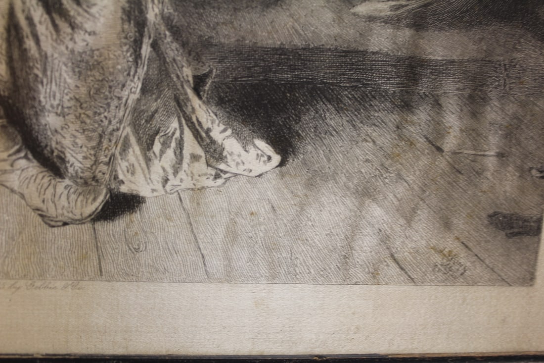 Dated 1885 Etching on Silk - 6