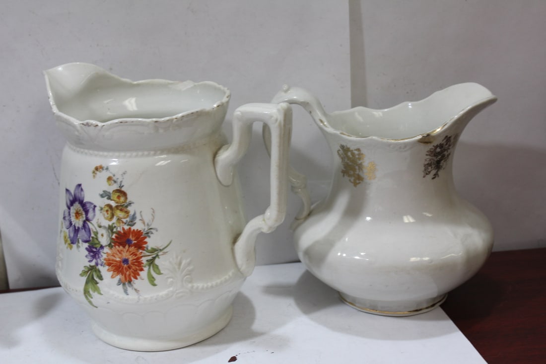 Lot of 2 Antique Ceramic Pitchers (1 of 8)