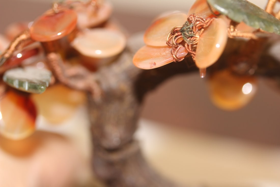 A Jade/Agate/ Brass Tree - 4