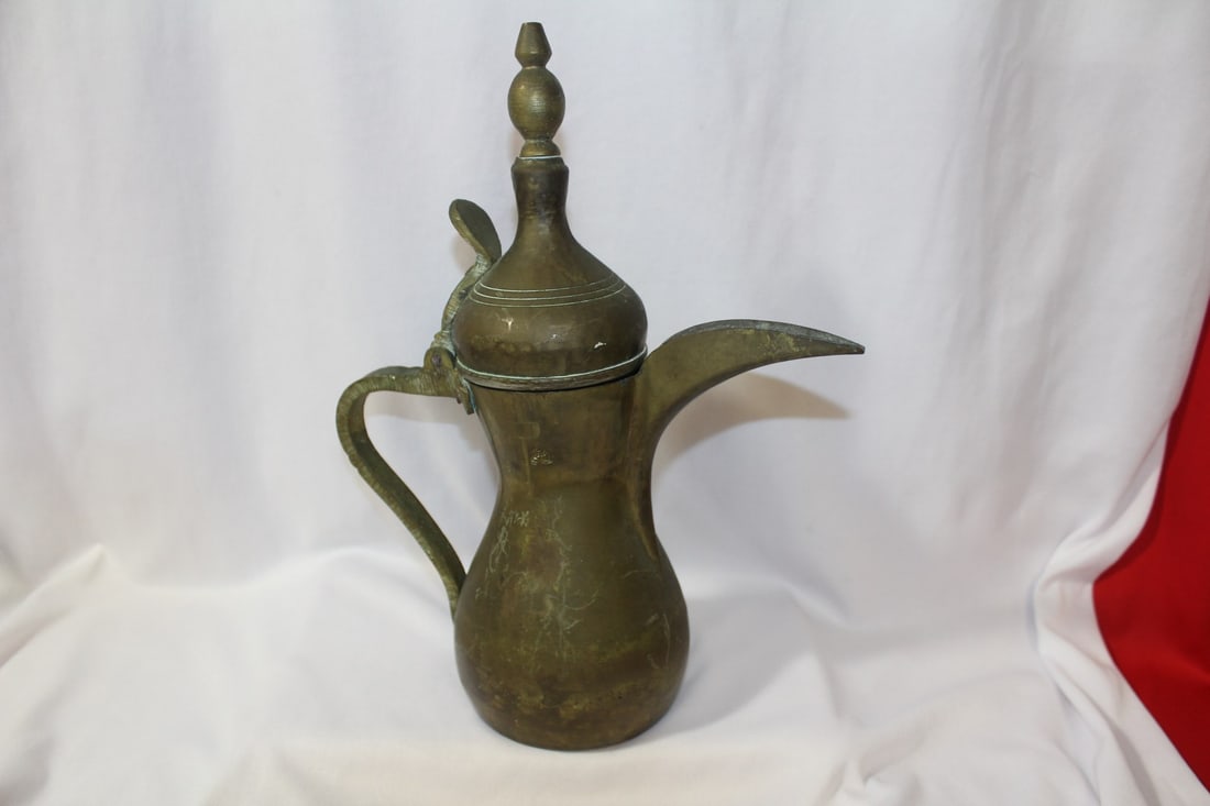 A Metal Pitcher: Probably Indian - 11 3/4" tall