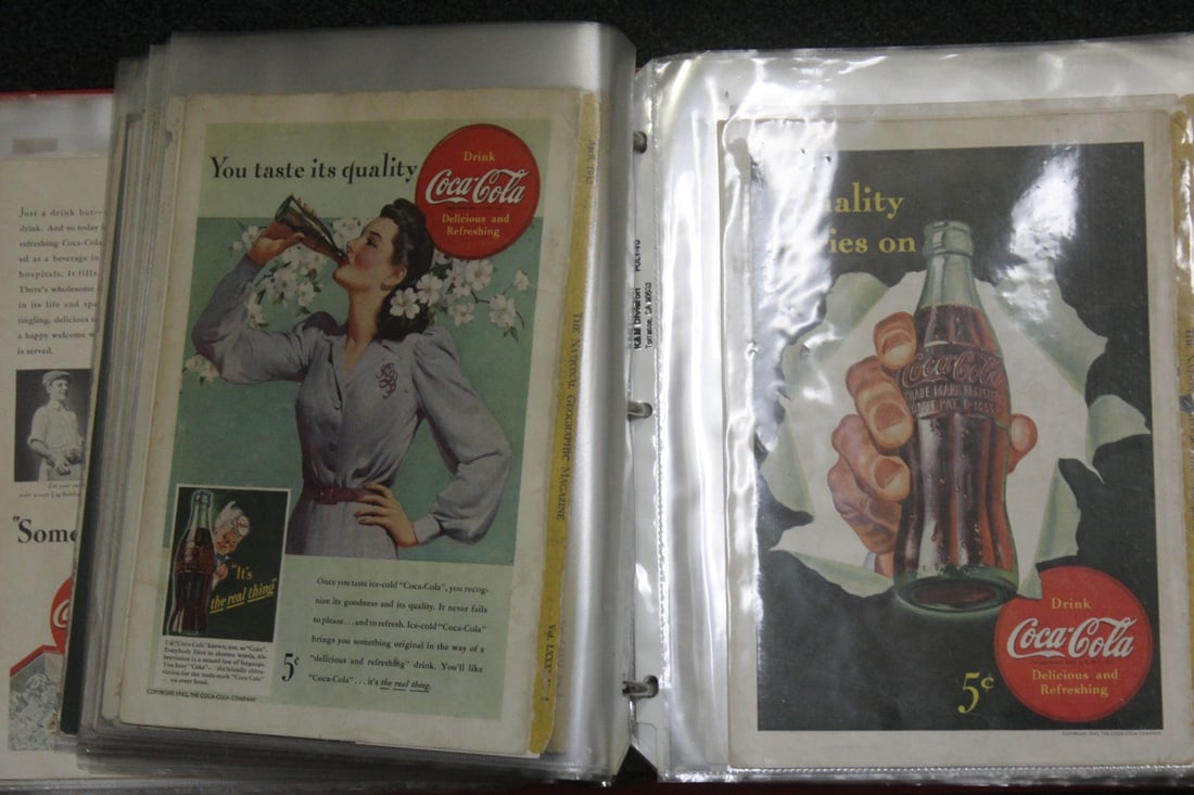 Coca Cola Cut Out in Binder: cut out from an old magazine - advertising - inside a big binder