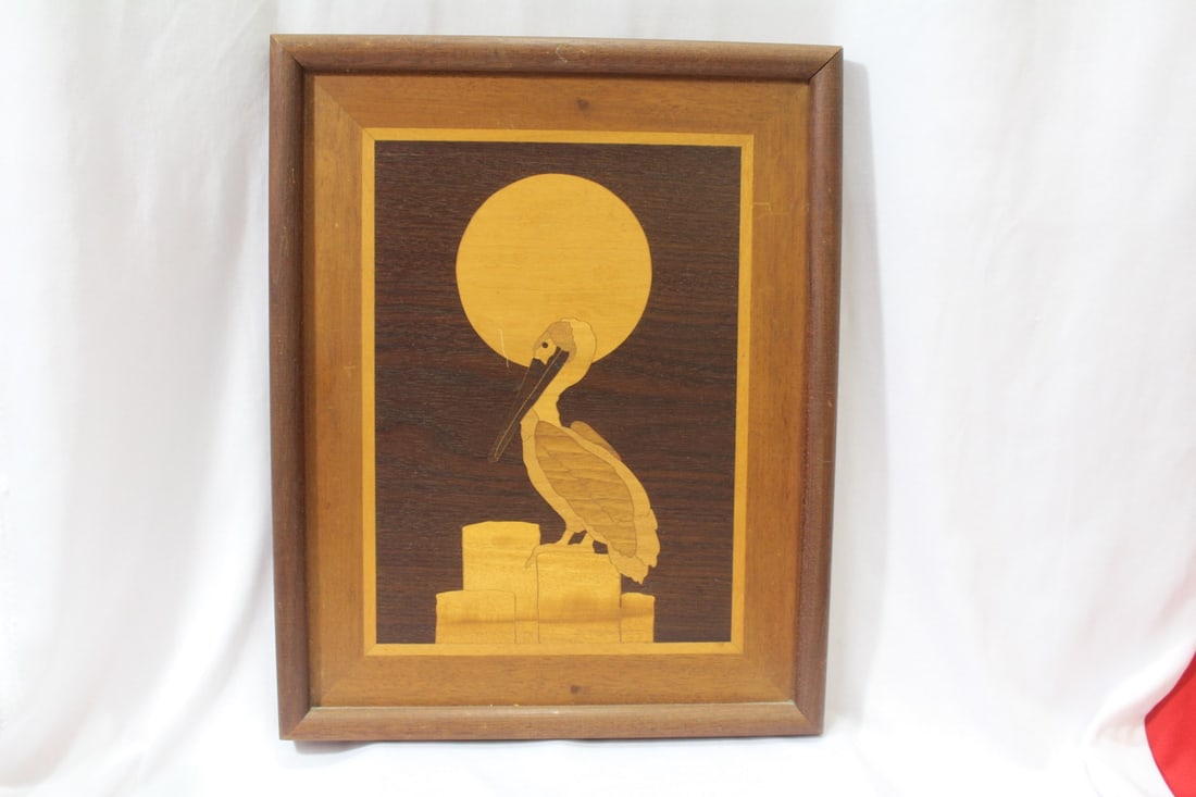 An Inlaid Wood Panel: 15" x 12"