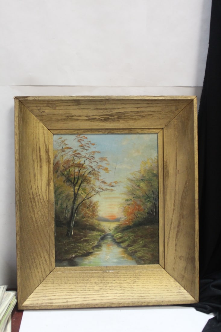 AN Oil on Board: unsigned - overall= 14 1/2" x 12 1/2"