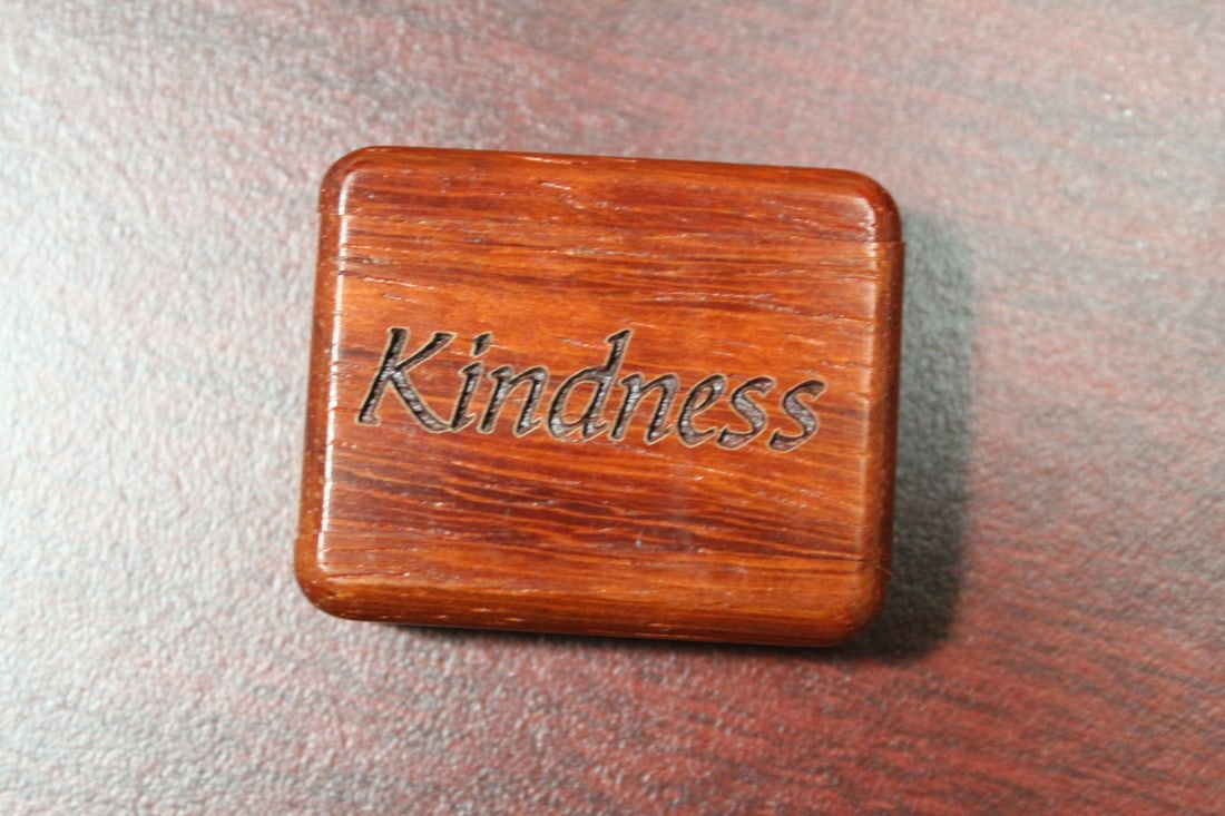 A Slide Wooden Trinket Box: 1 3/4" across