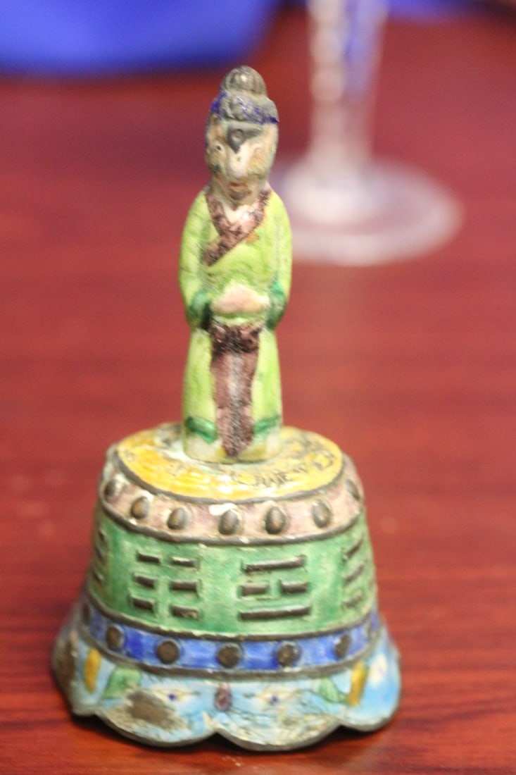 A vintage/Antique Chinese Enamel Bell: 4 1/2' tall