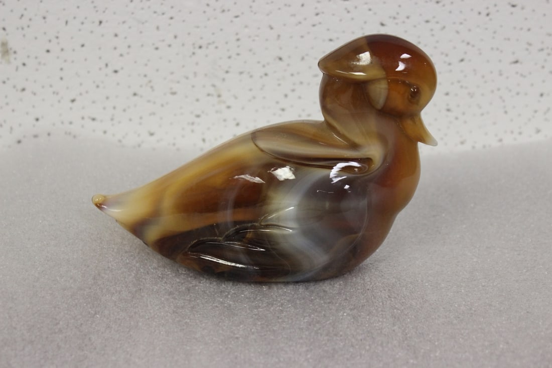 An Imperial Glass Swan: 6" long