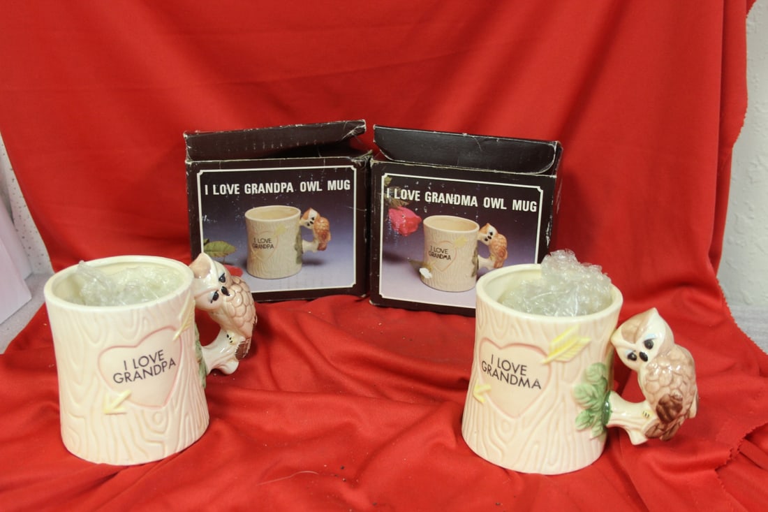 "I Love Grandma" and Grandpa Owl Mug: Boxed