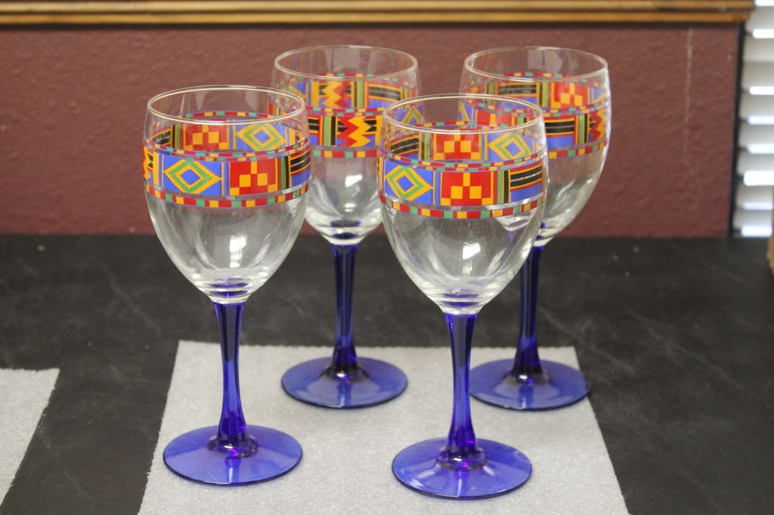 Set of 4 Goblets: Each measures 7 1/4" tall