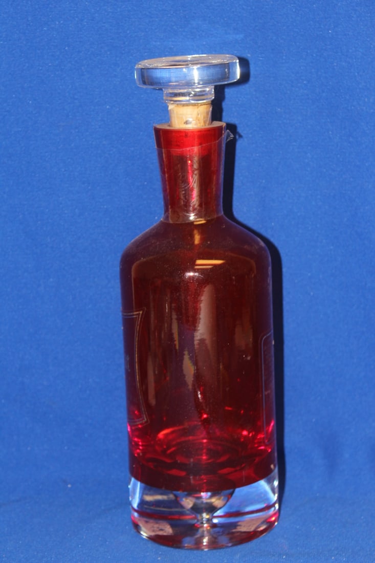 A Ruby Red Artglass Decanter - 2