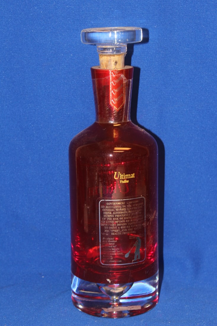 A Ruby Red Artglass Decanter - 3